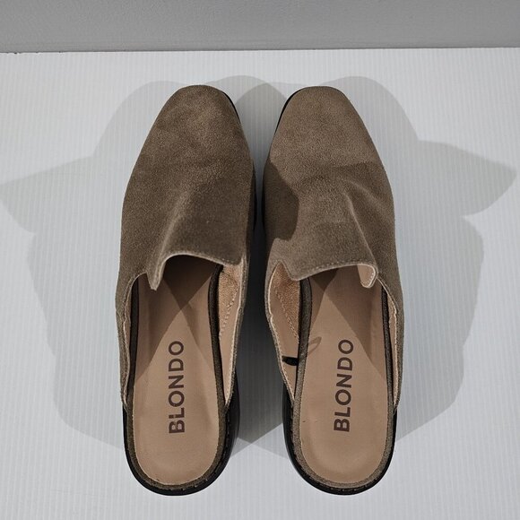 NEW Blondo Sienna Slip On Mule Size 7.5 Dark Taupe Suede Water Resistant Neutral - Picture 7 of 12